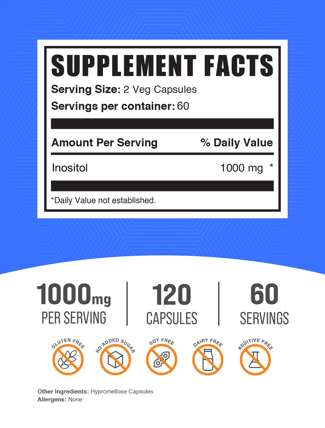 Inositol 120 capsules label