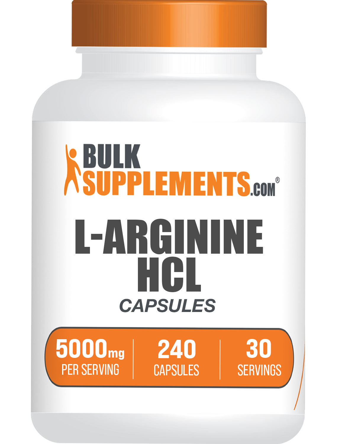 BulkSupplements L-Arginine HCl Capsules 5000mg 240 capsules