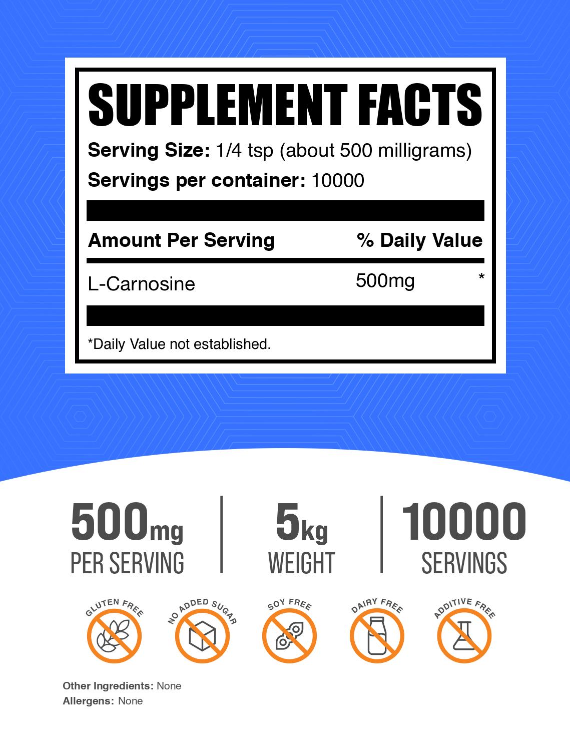 L-carnosine powder label 5kg