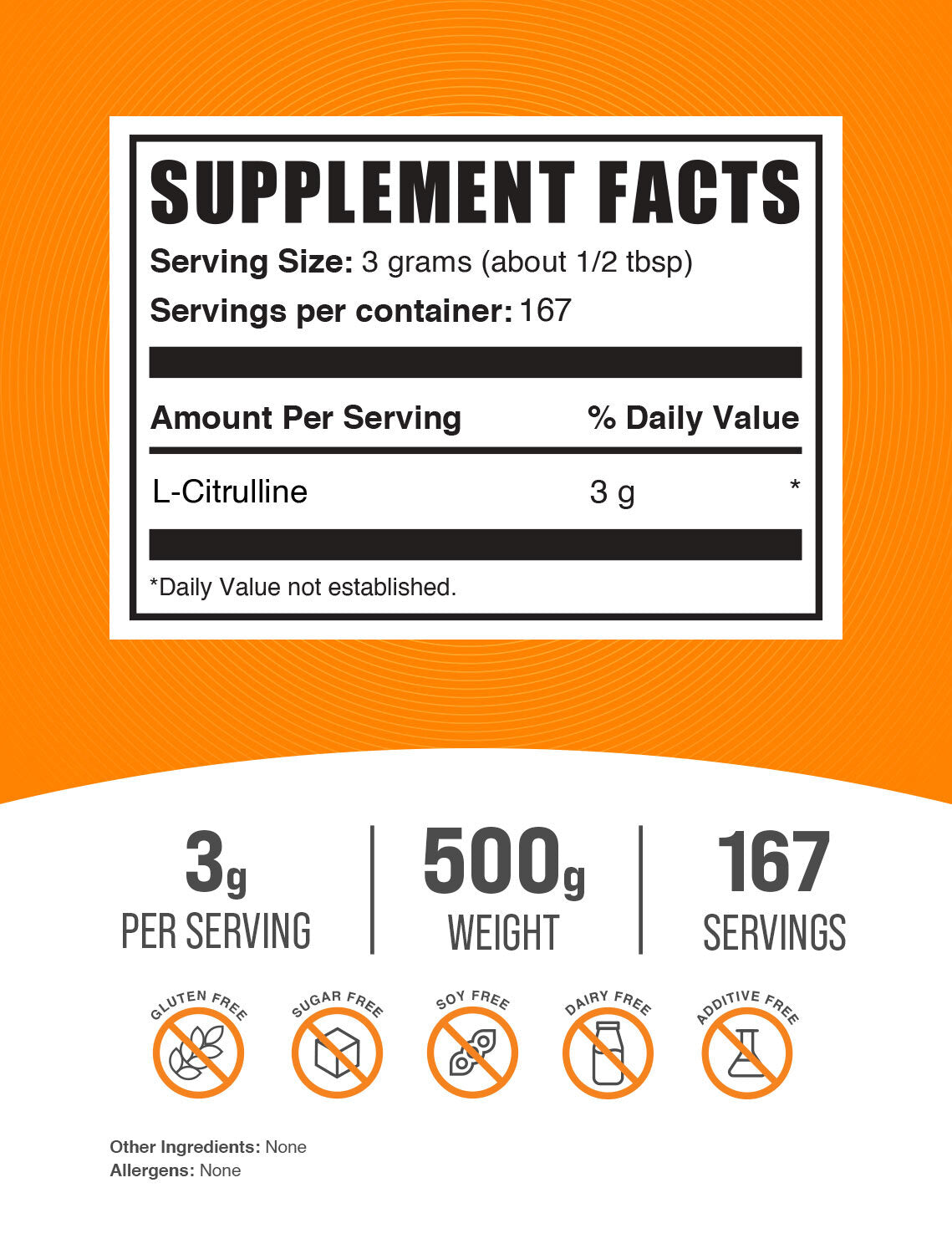 Supplement Facts L-Citrulline Powder