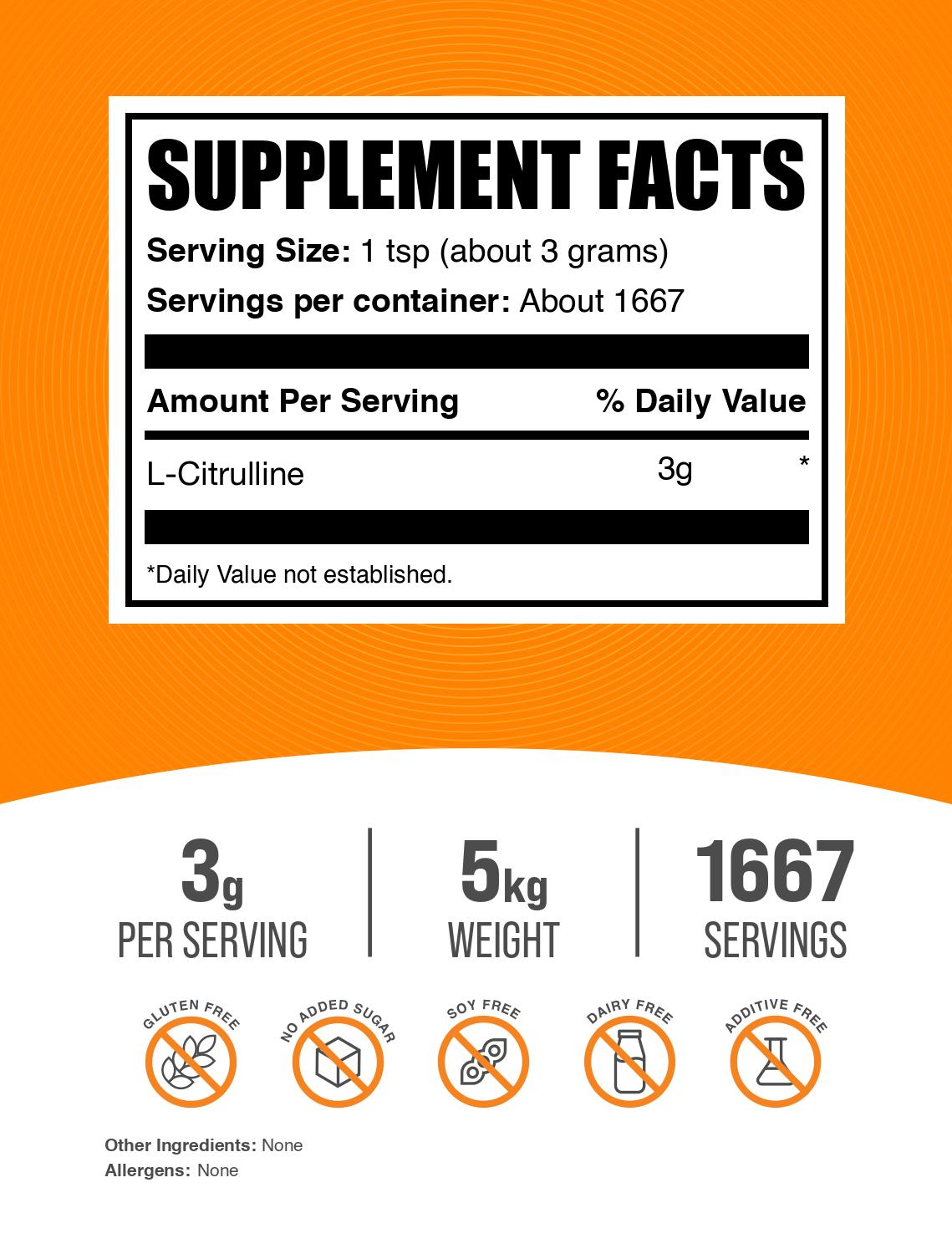 L-Citrulline powder label 5kg