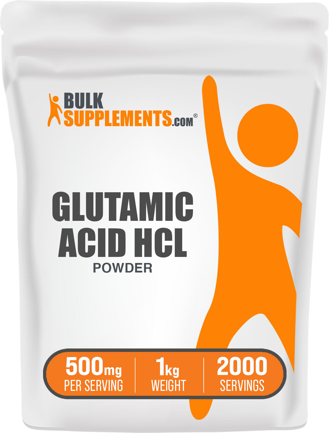 BulkSupplements.com L-Glutamic Acid HCl Powder 1kg bag image