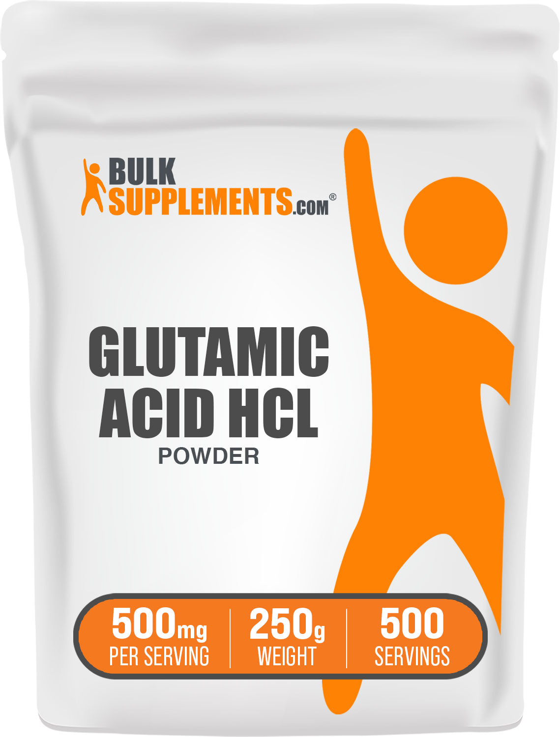 BulkSupplements.com L-Glutamic Acid HCl Powder 250g bag image