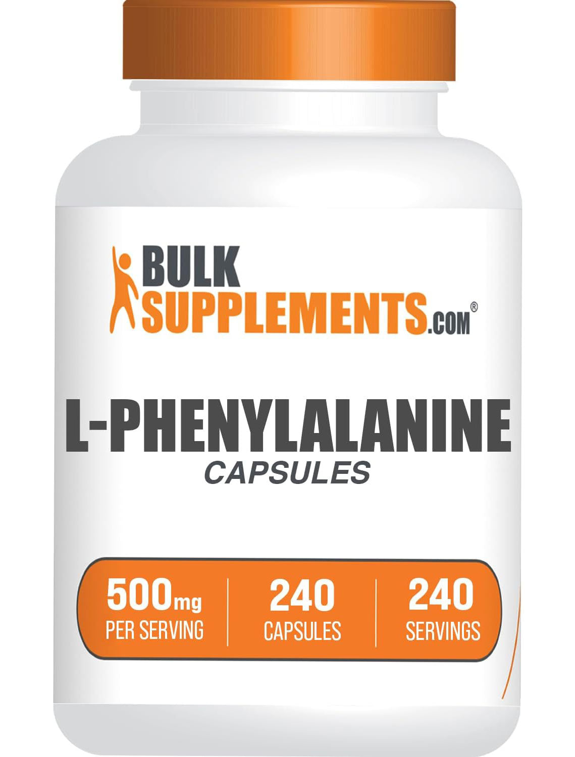 BulkSupplements.com L-Phenylalanine Capsules 240 ct bottle image