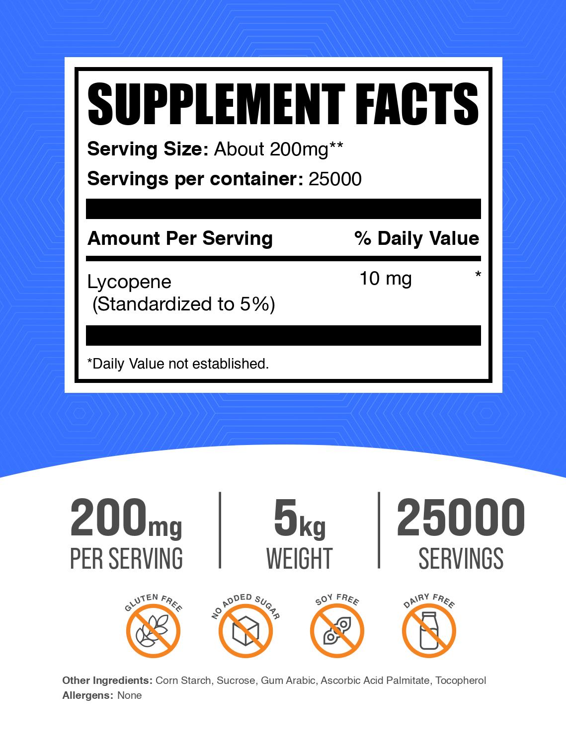 Lycopene powder label 5kg