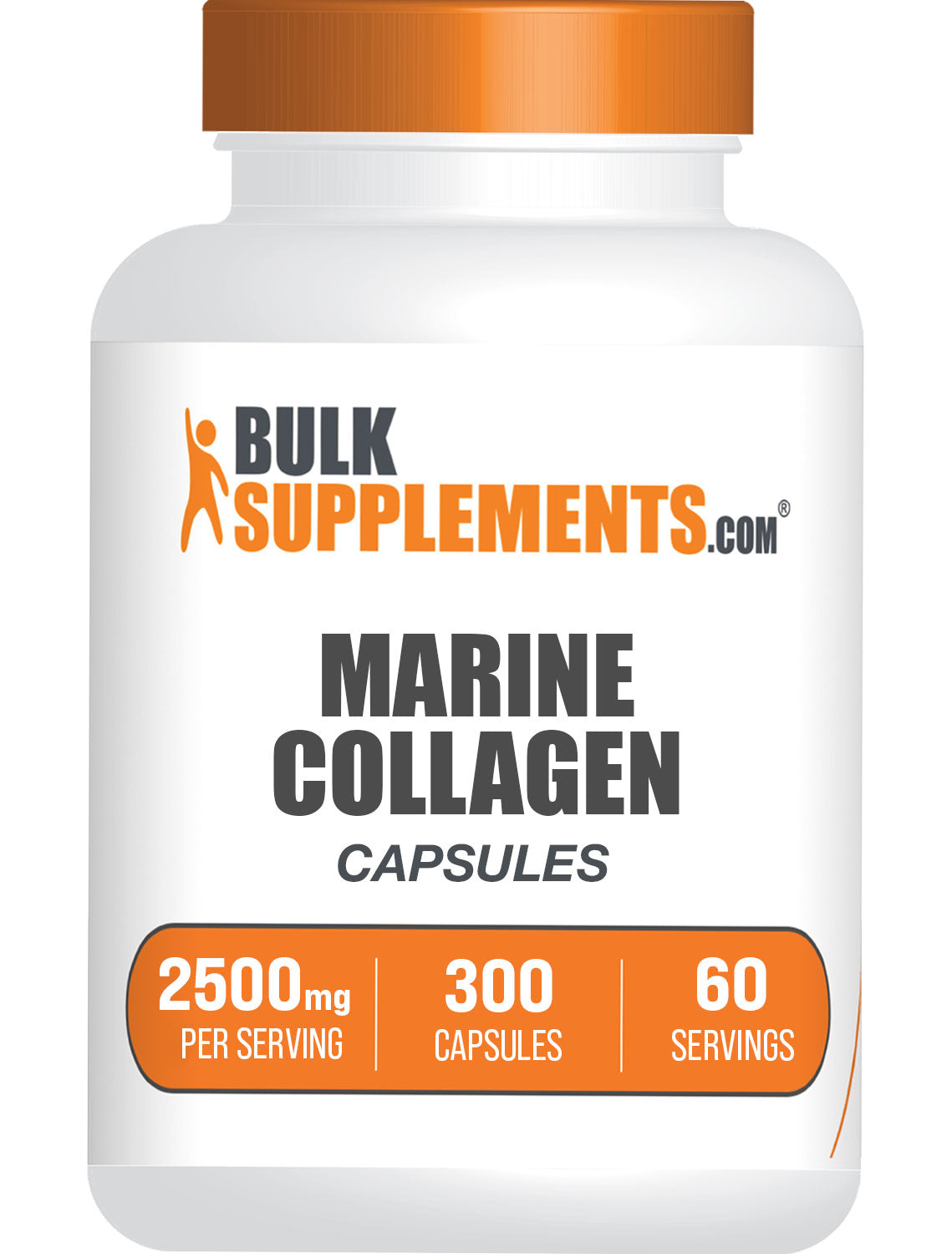BulkSupplements.com Marine Collagen Capsules 300 ct Bottle