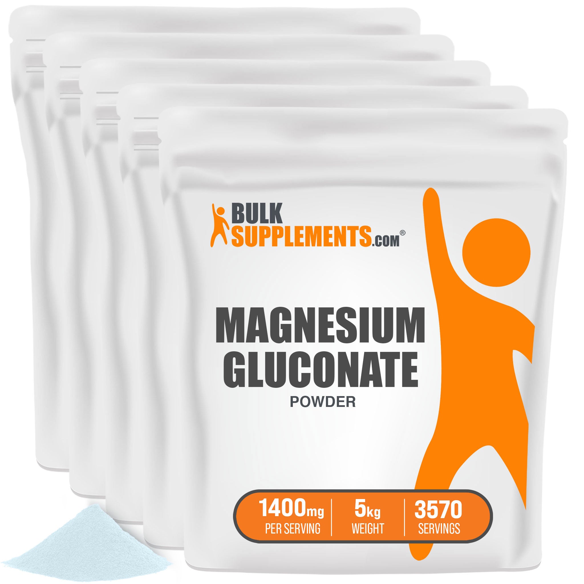 BulkSupplements Magnesium Gluconate Powder 5kg bags