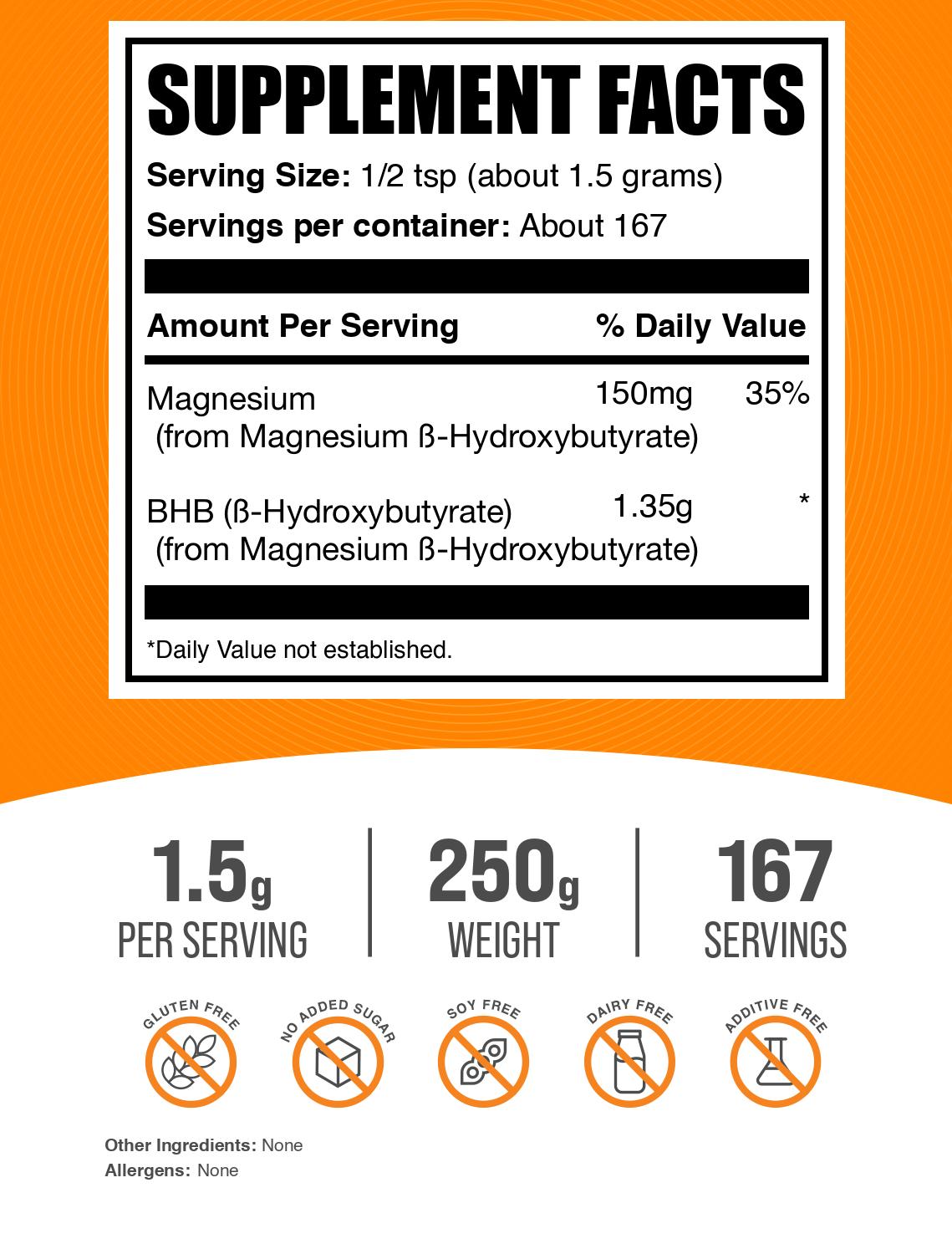 Magnesium BHB powder label 250g