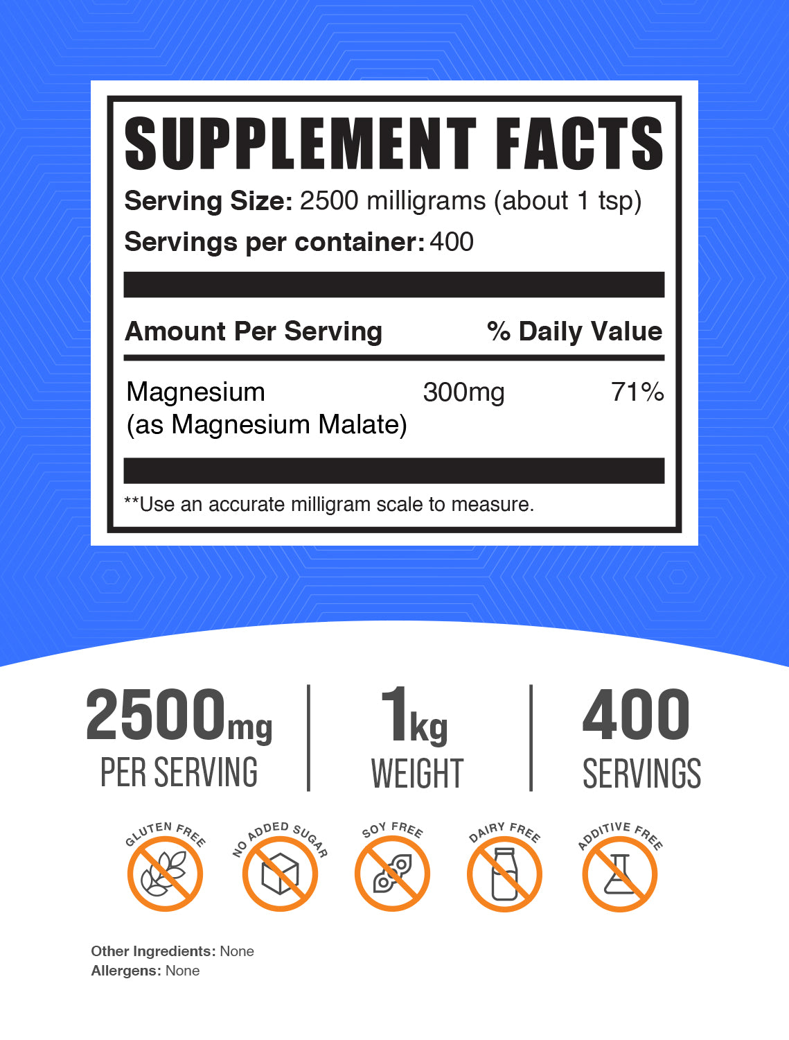 Supplement Facts Magnesium Malate powder