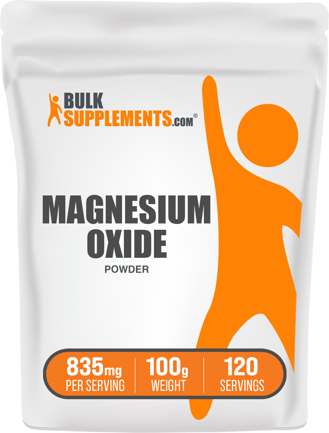BulkSupplements.com Magnesium Oxide Powder 100g bag image