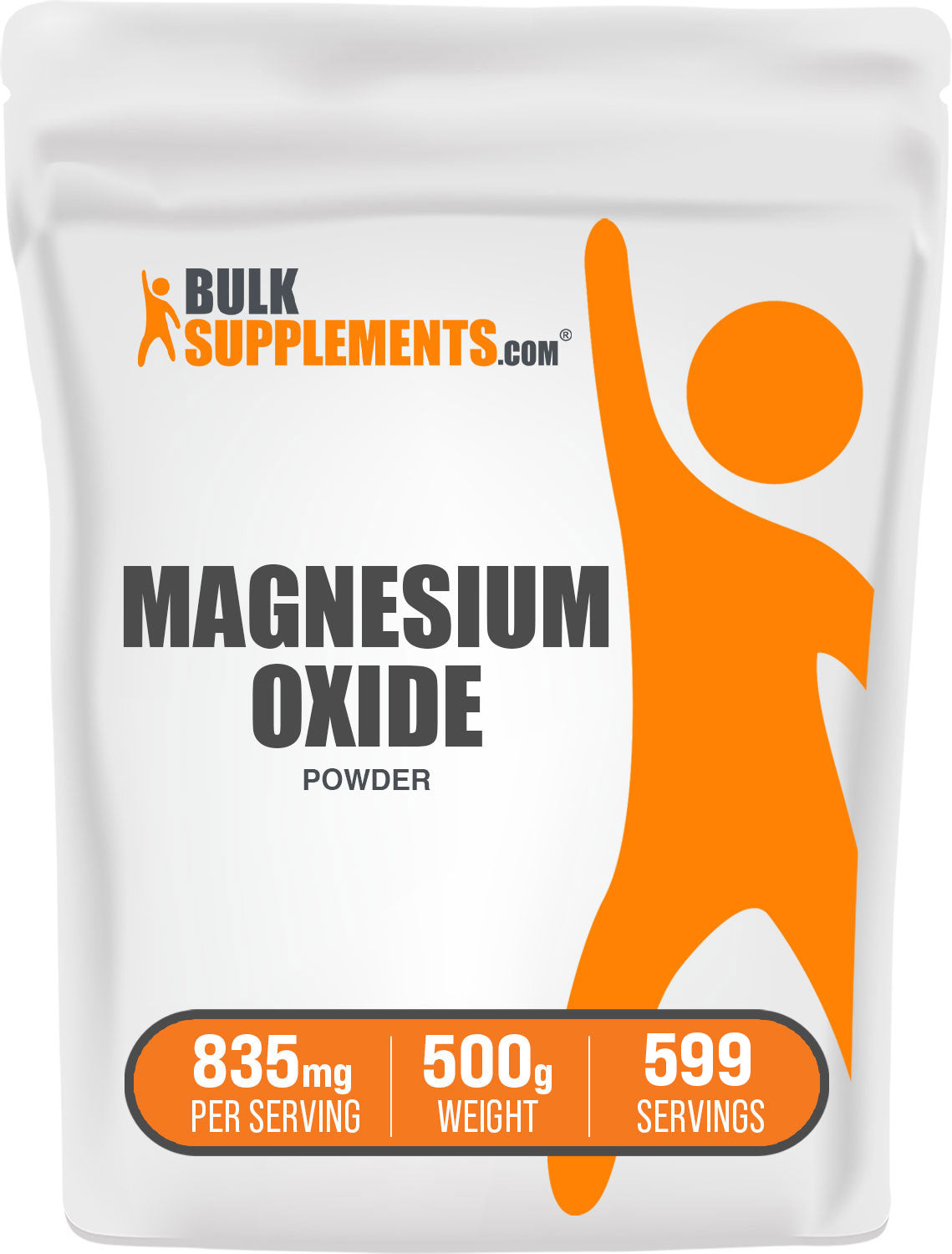 BulkSupplements.com Magnesium Oxide Powder 500g bag image