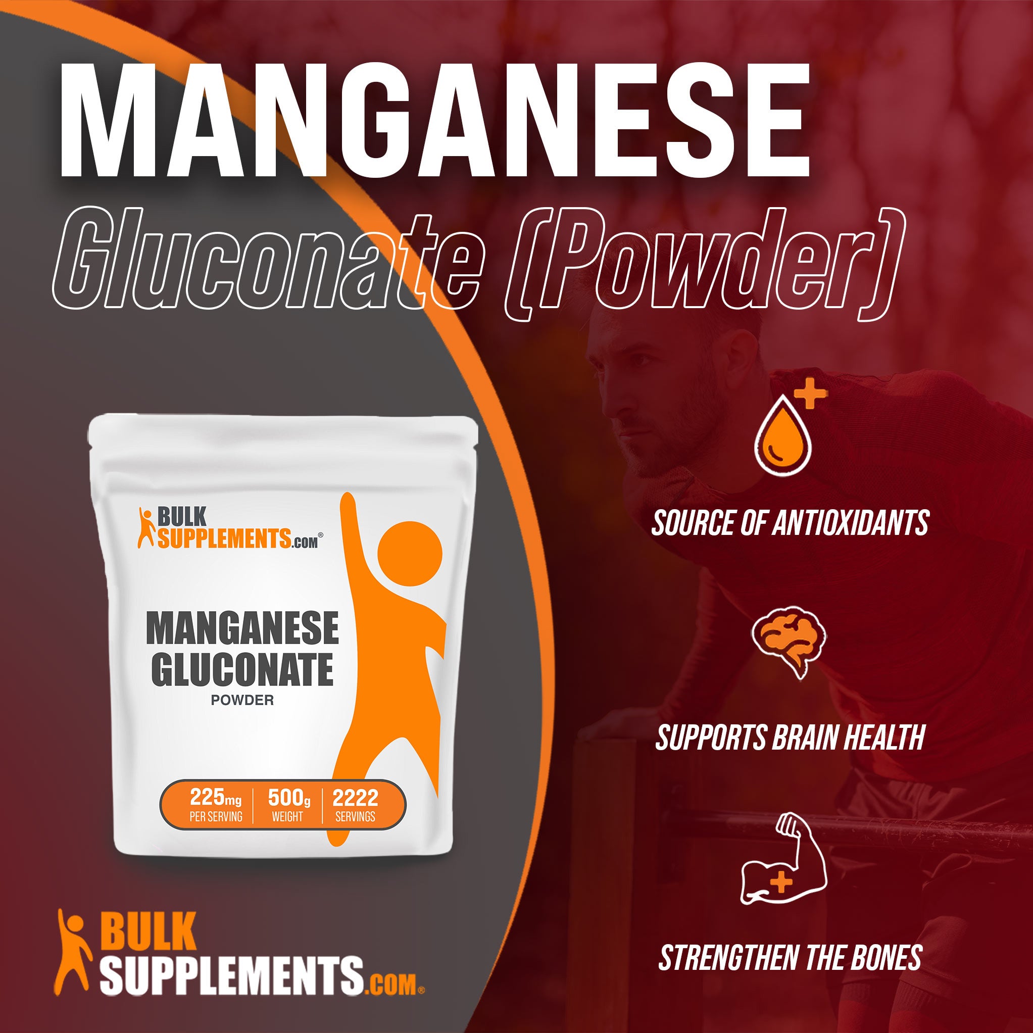 Benefits of Manganese Gluconate: source of antioxidants, supports brain health, strengthen the bones