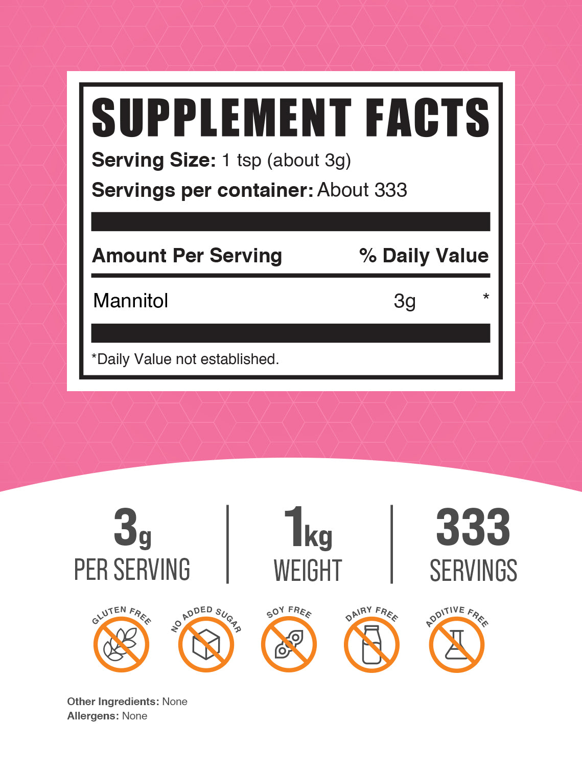 Mannitol powder label 1kg