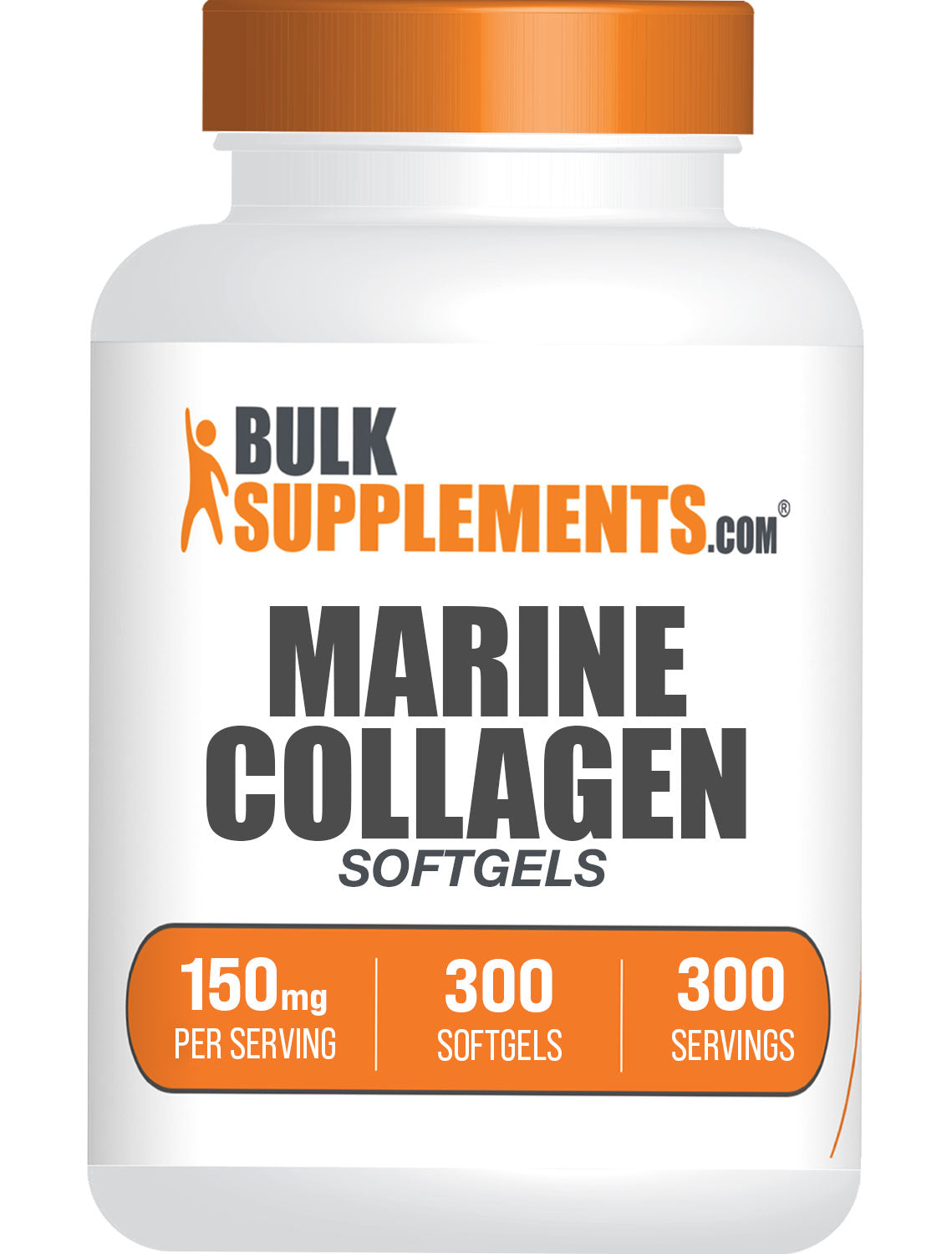 BulkSupplements.com Marine Collagen Softgels 300 ct Bottle