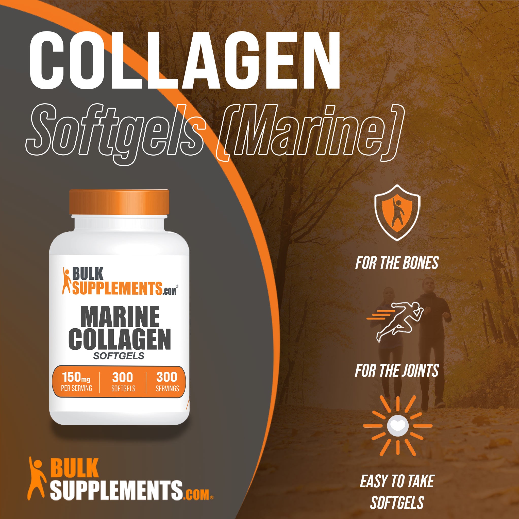 Benefits of Marine Collagen Softgels; for the bones, for the joints, easy to take softgels