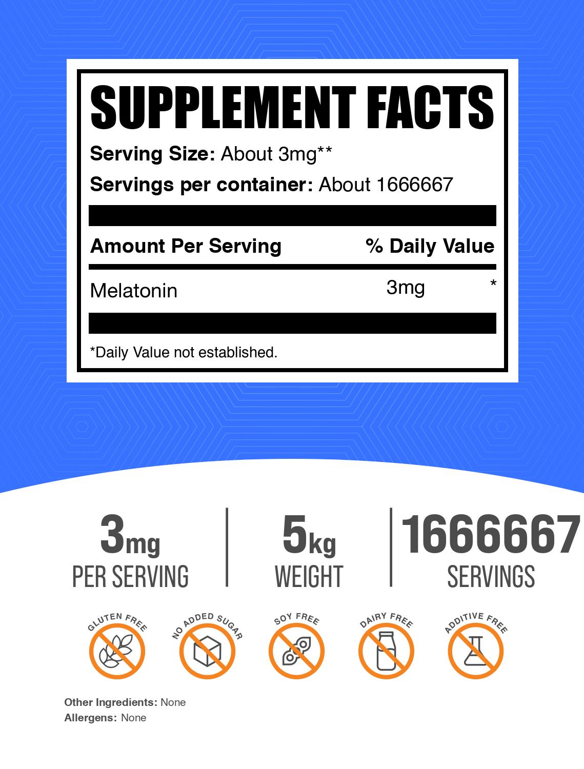 Melatonin powder label 5kg