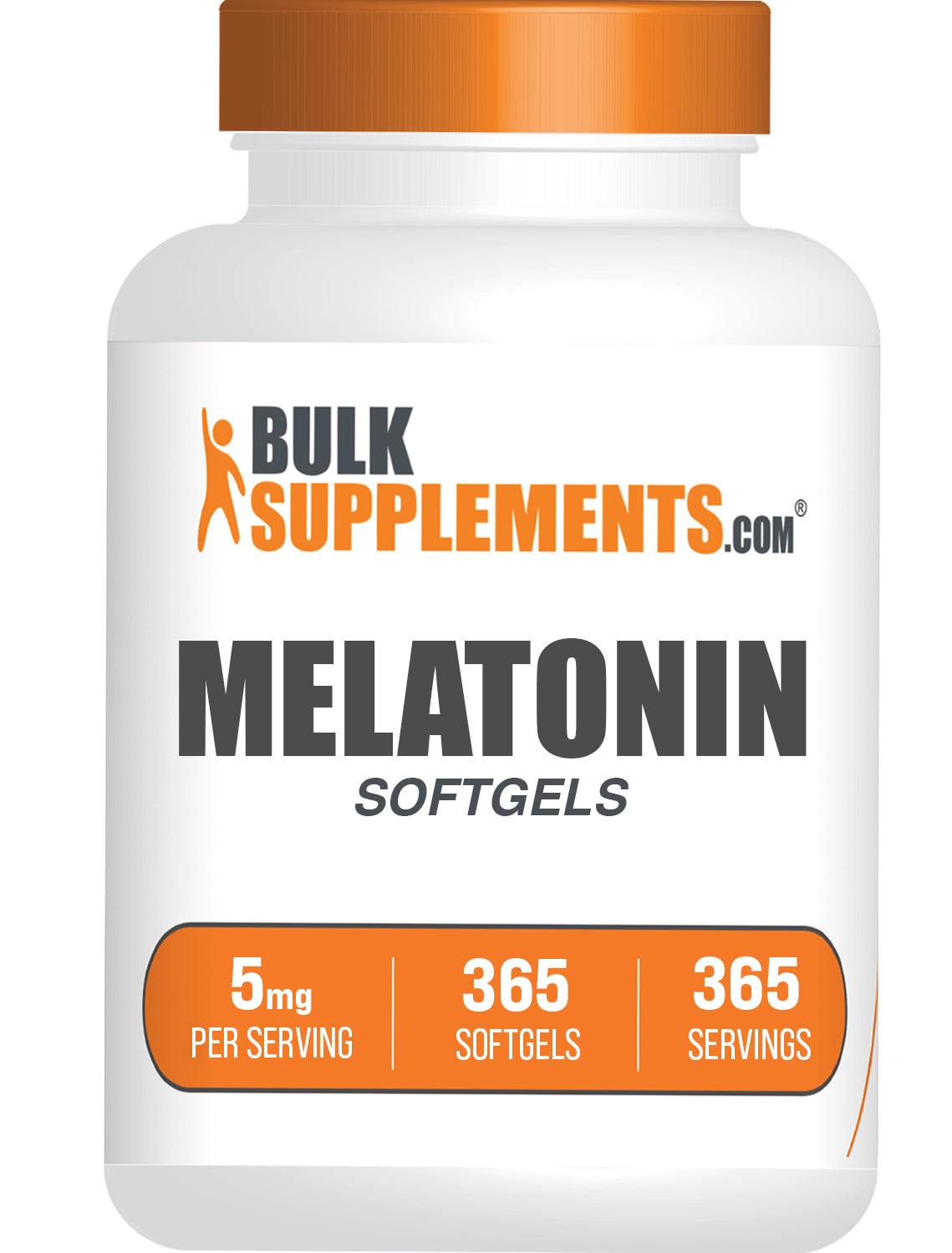 BulkSupplements.com Melatonin 365 softgels 5mg bottle image