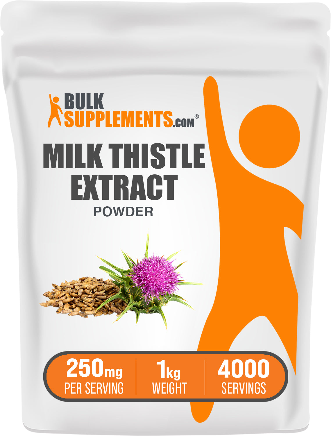 BulkSupplements.com Milk Thistle Extract Powder 1kg bag image