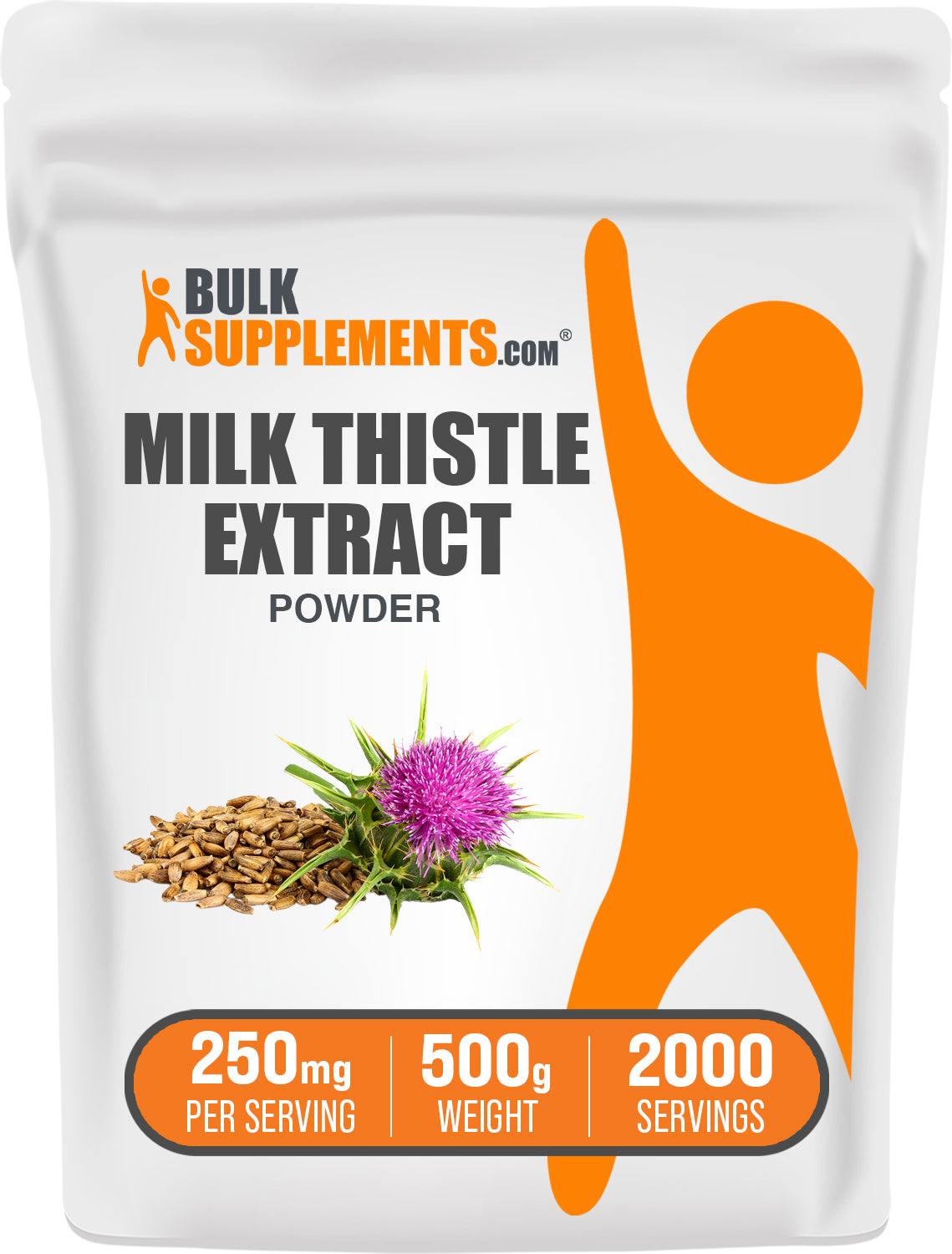 BulkSupplements.com Milk Thistle Extract Powder 500g bag image