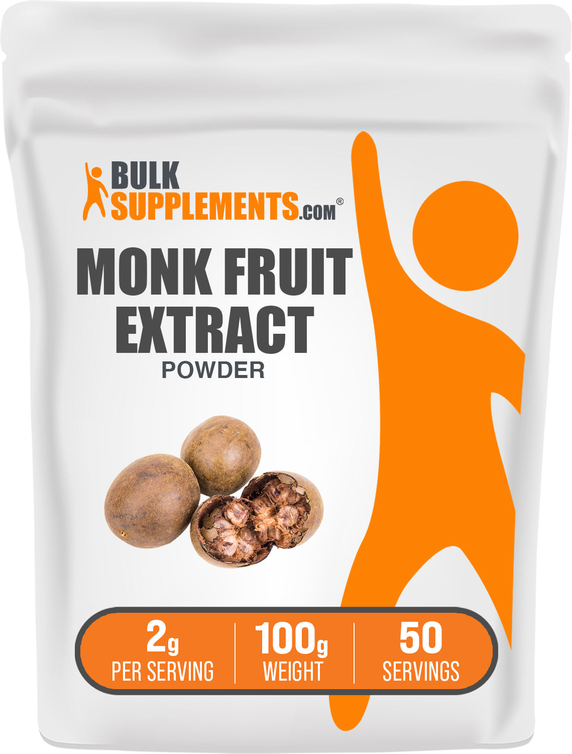 BulkSupplements.com Monk Fruit Extract Powder 100g bag image