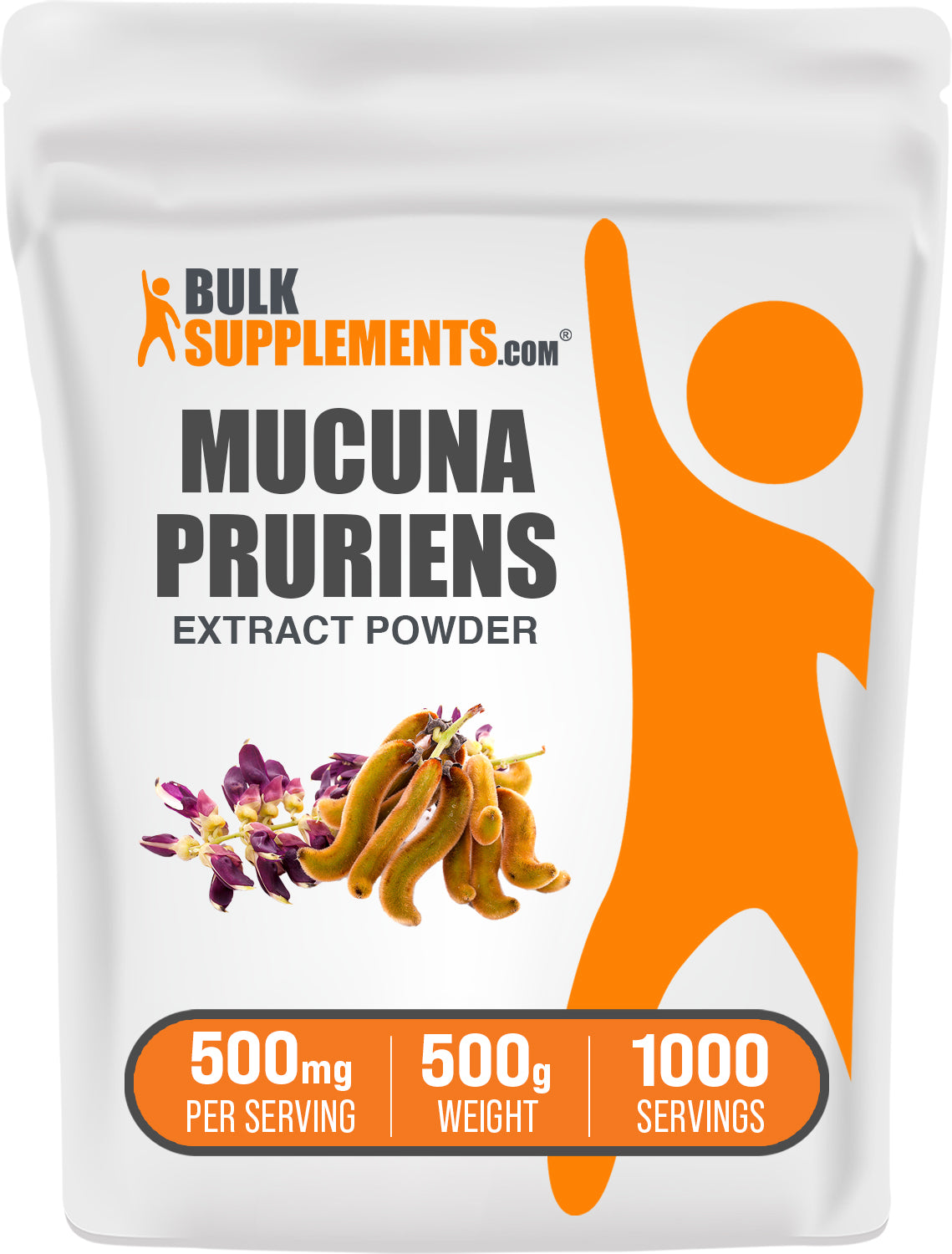 BulkSupplements.com Mucuna Pruriens Extract Powder 500g bag image