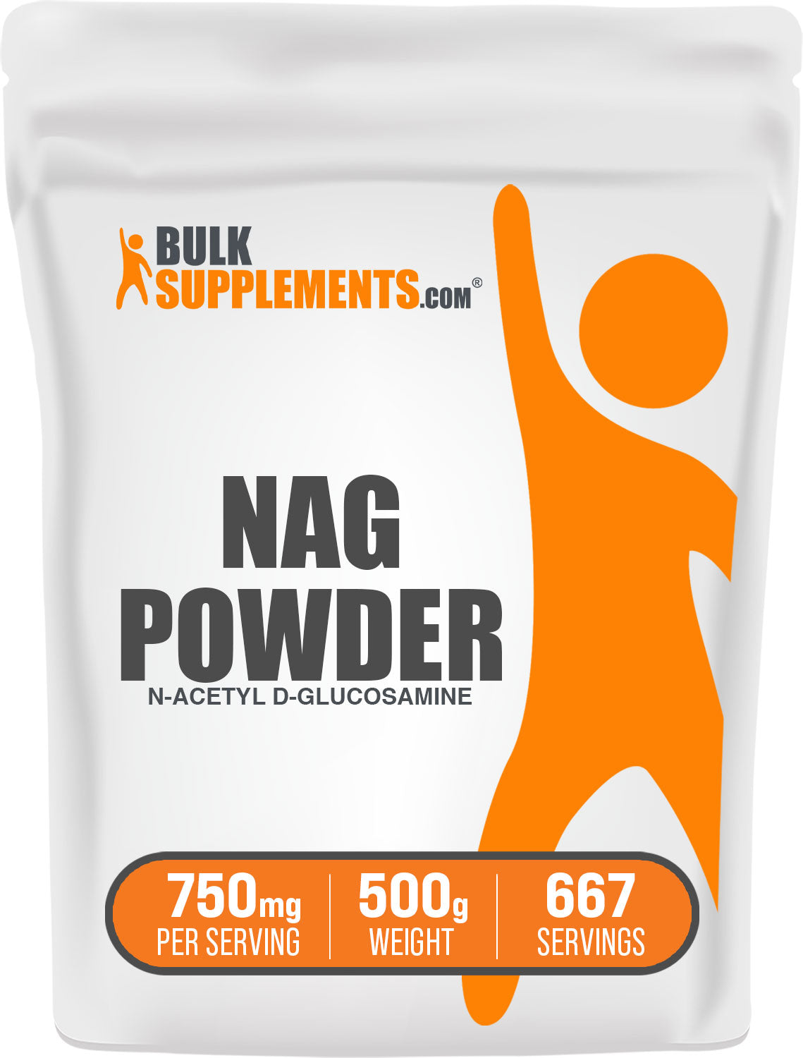 BulkSupplements NAG Powder N-Acetyl D-Glucosamine 500g bag