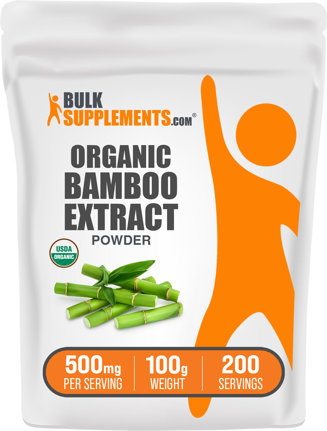 BulkSupplements.com Bamboo Extract Powder 100g bag image