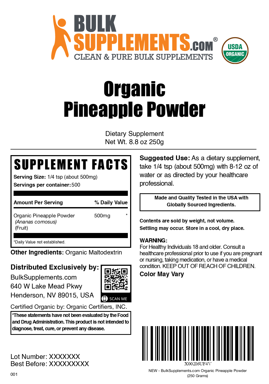 Organic Pineapple Powder