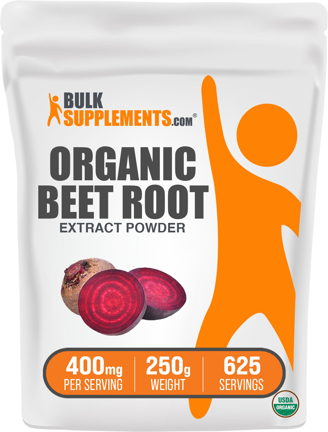 BulkSupplements.com Organic Beet Root Extract Powder 250g Bag