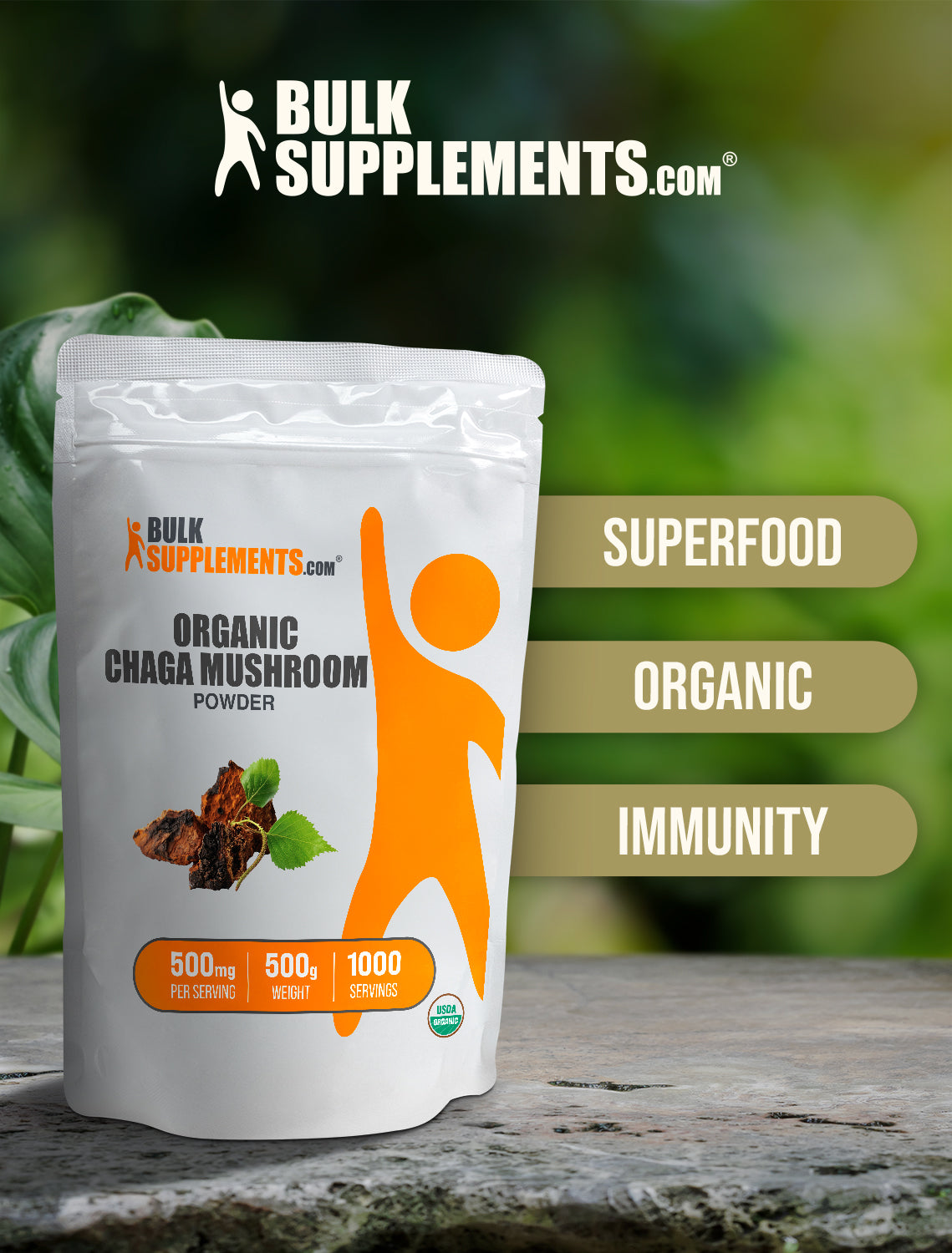 Organic chaga mushroom powder keyword image 500g