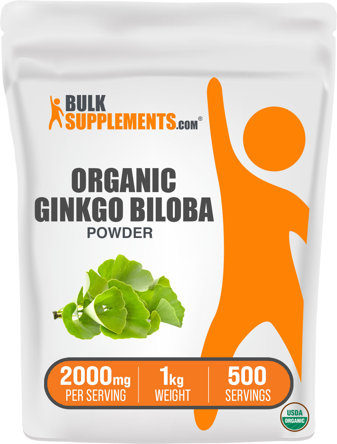 BulkSupplements Organic Ginkgo Biloba Powder 1kg bag