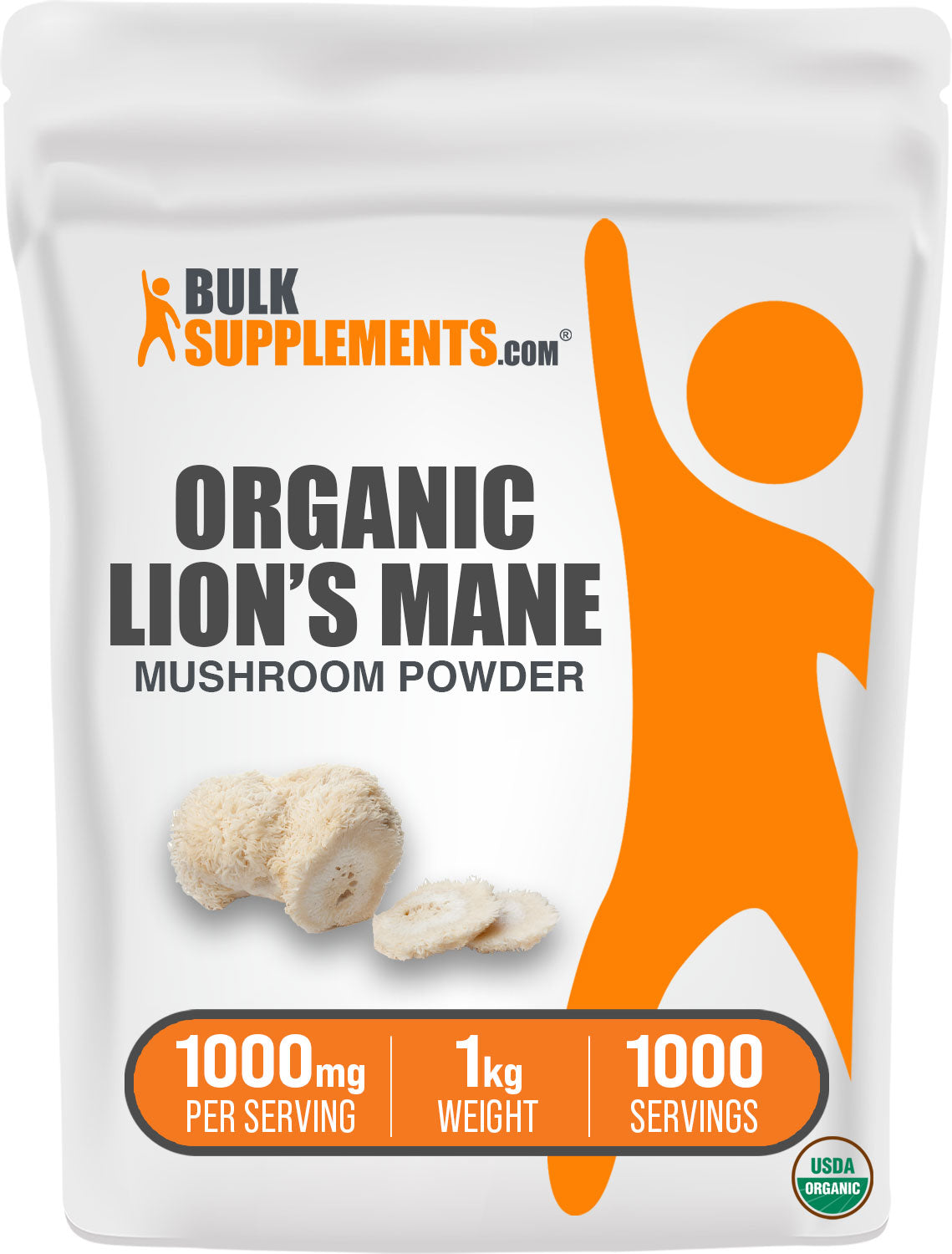 BulkSupplements Organic Lion's Mane Mushroom Powder 1kg