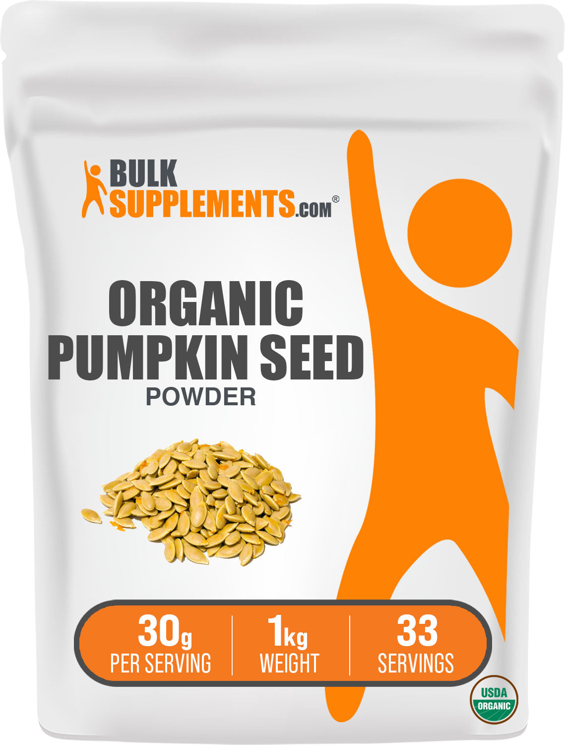 BulkSupplements Organic Pumpkin Seed Powder 1kg Bag
