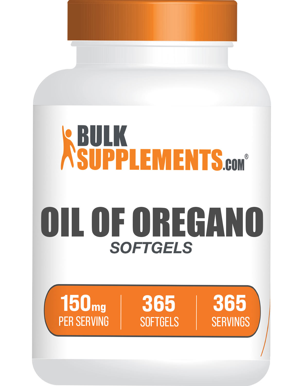 BulkSupplements.com Oil of Oregano 365 ct Softgels Bottle