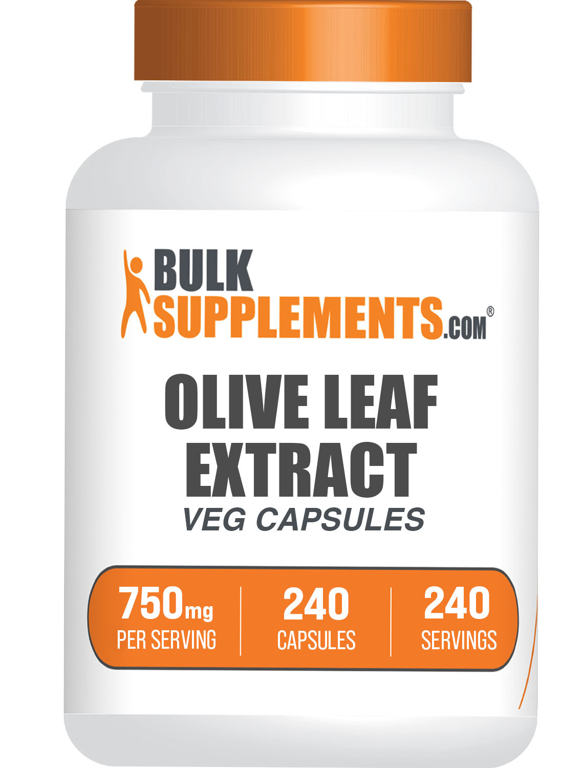 BulkSupplements.com Olive Leaf Extract 240 capsules bottle image