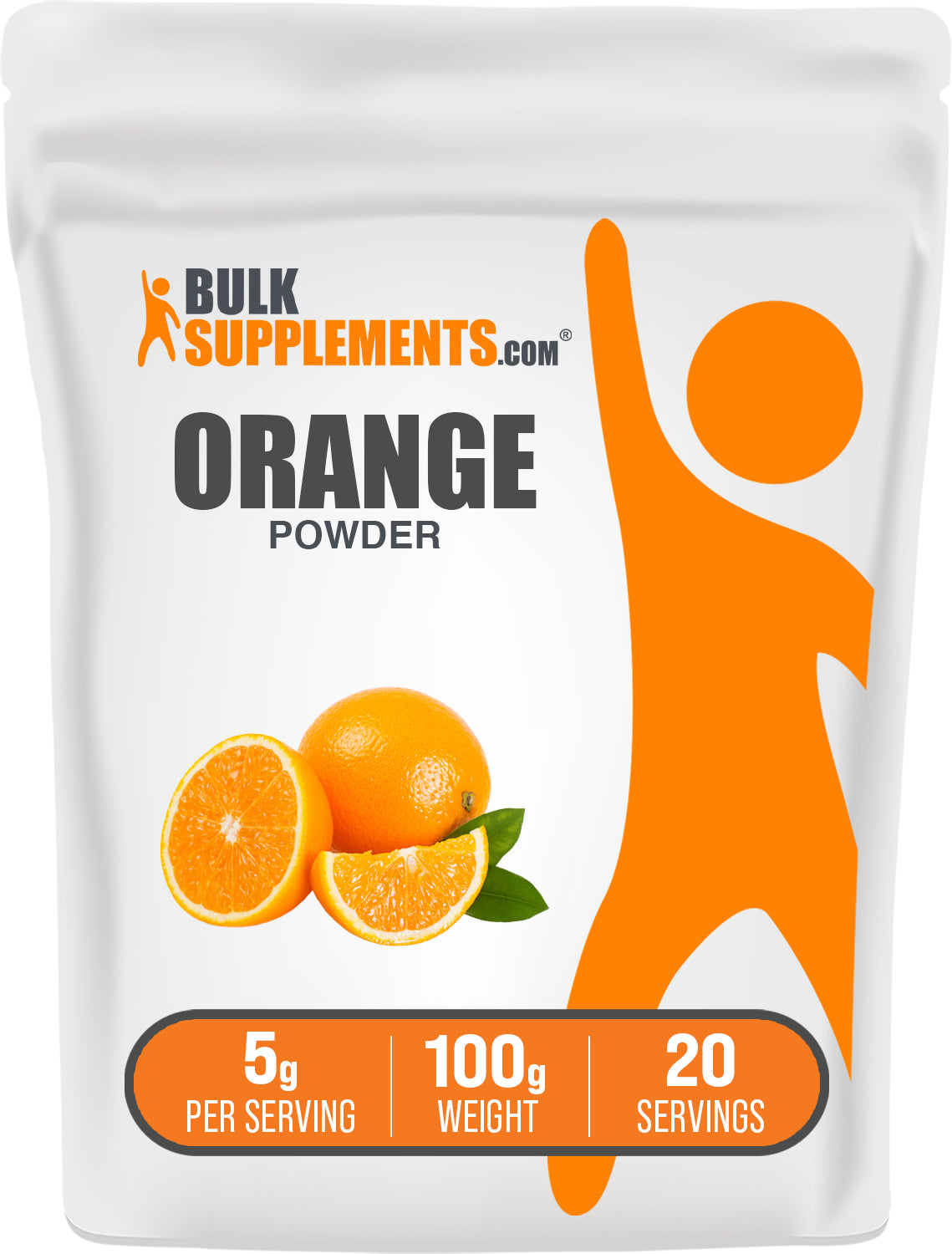BulkSupplements.com Orange Powder 100g bag image