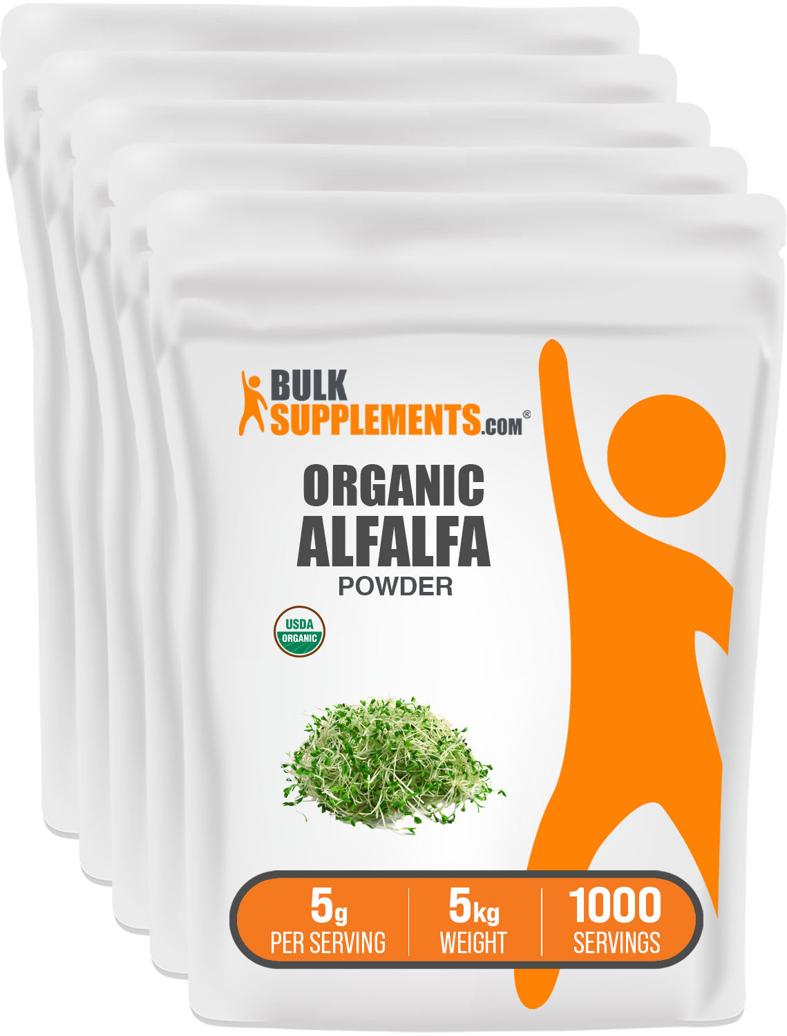 BulkSupplements.com Organic Alfalfa Grass Powder 5kg bag image