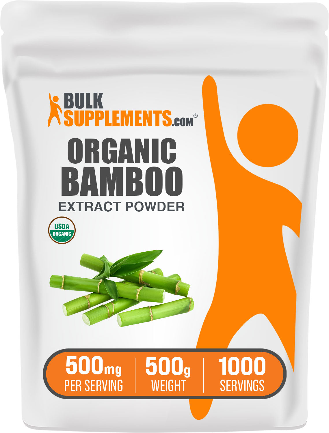 BulkSupplements.com Organic Bamboo Extract Powder 500g bag image