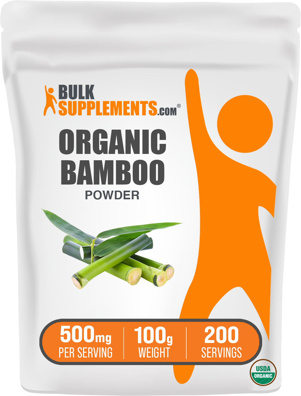 BulkSupplements.com Organic Bamboo Powder 100g bag image
