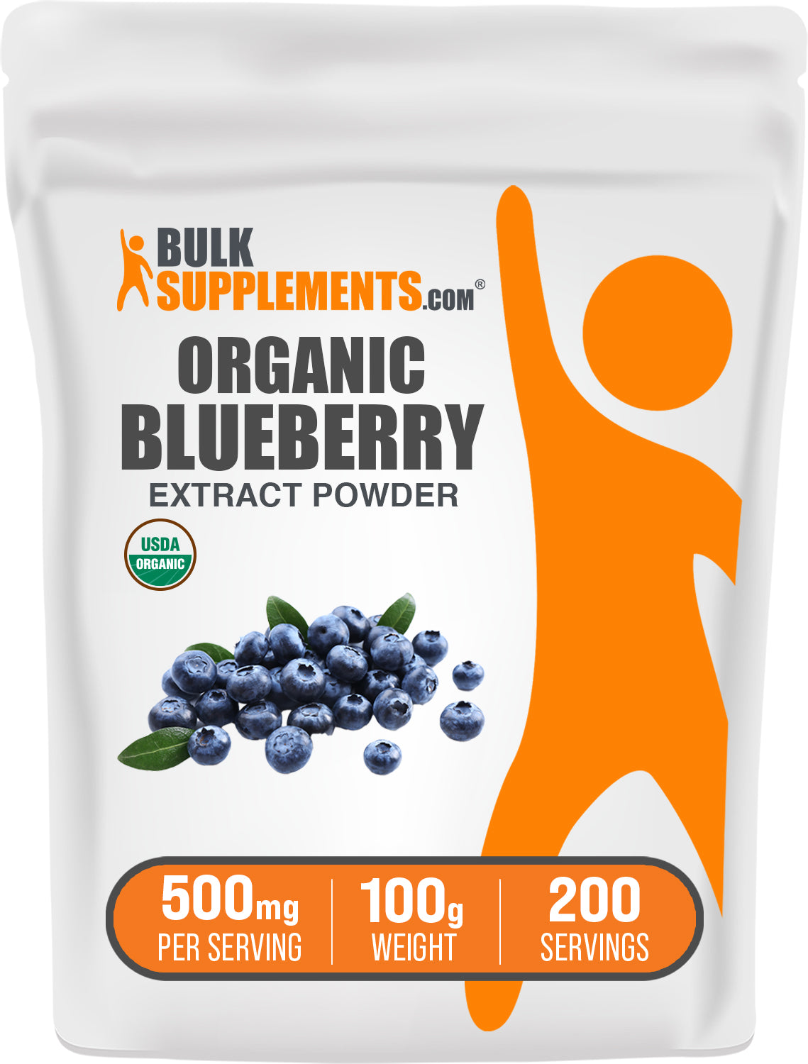 BulkSupplements.com Organic Blueberry Extract Powder 100g bag image
