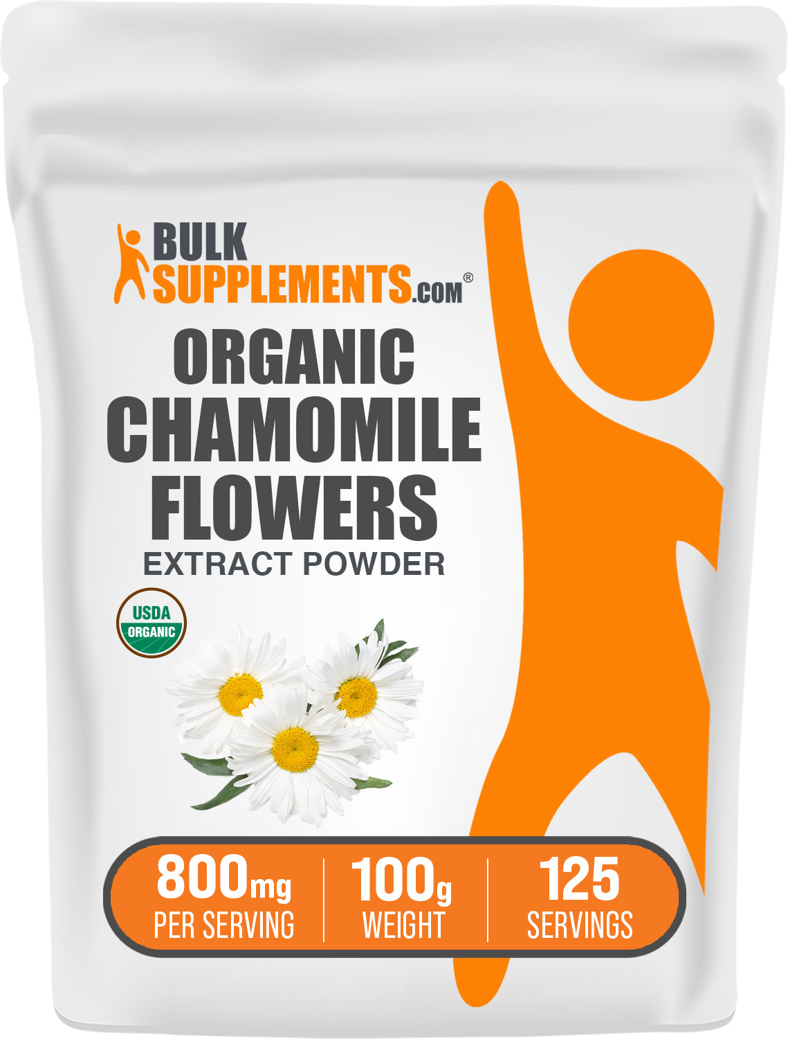 BulkSupplements.com Organic Chamomile Extract Powder 100g bag image