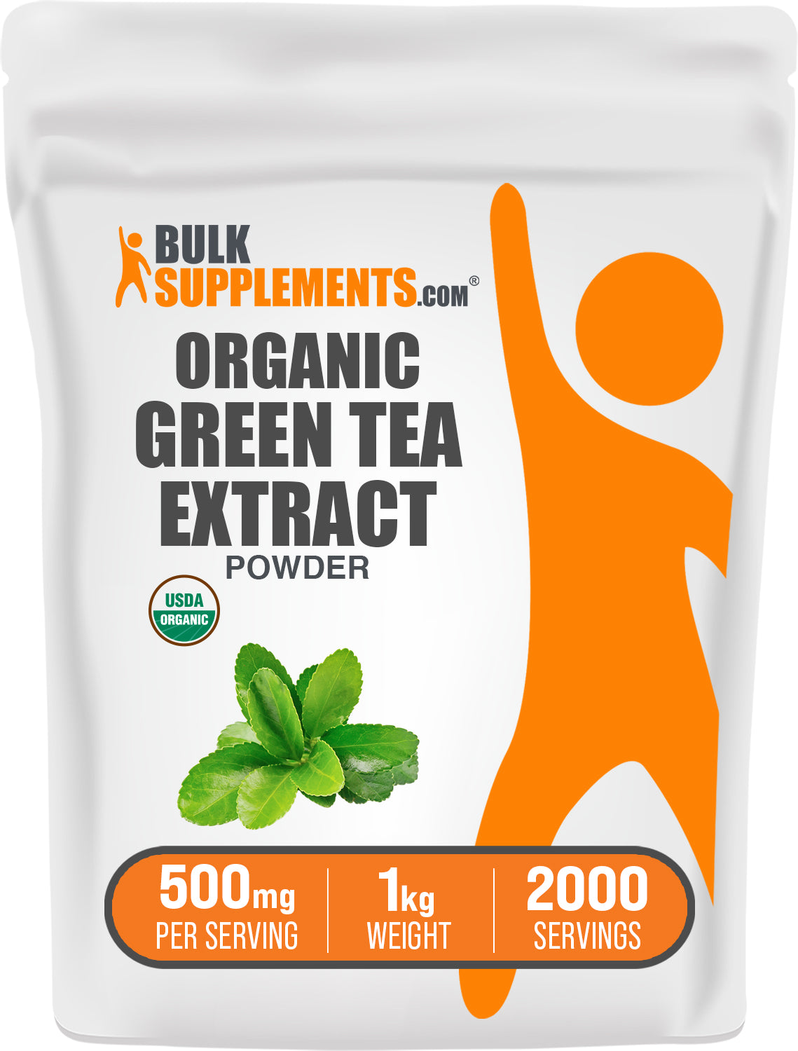 BulkSupplements.com Organic Green Tea Extract Powder 1kg bag image