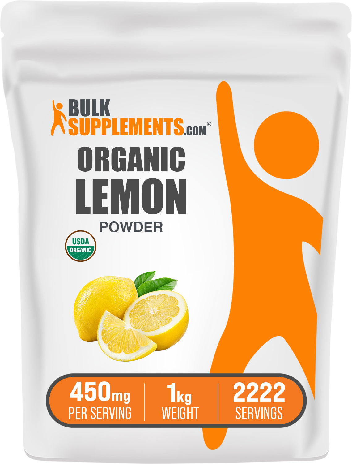 BulkSupplements.com Organic Lemon Powder 1kg bag image