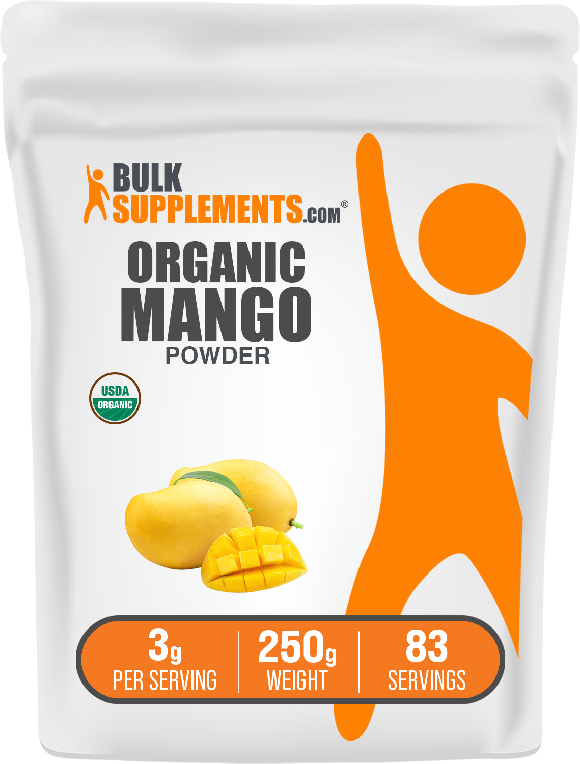 BulkSupplements.com Organic Mango Powder 250g bag image