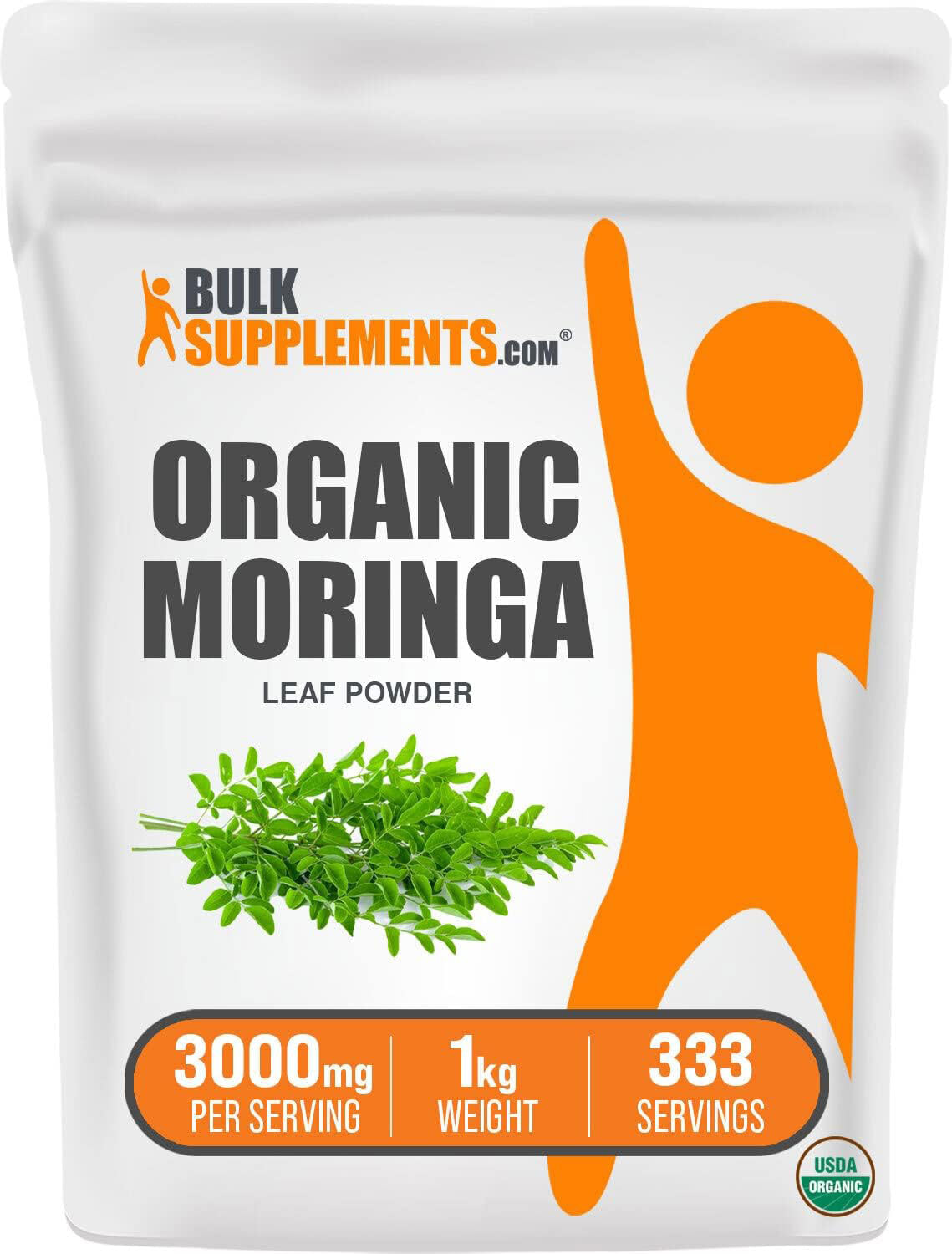 BulkSupplements Organic Moringa Leaf Powder 1kg Bag