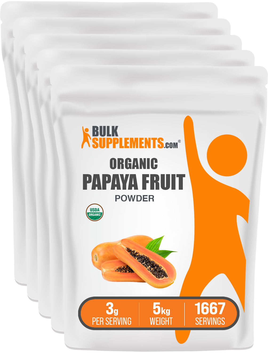BulkSupplements.com Organic Papaya Fruit Powder 5kg bag image