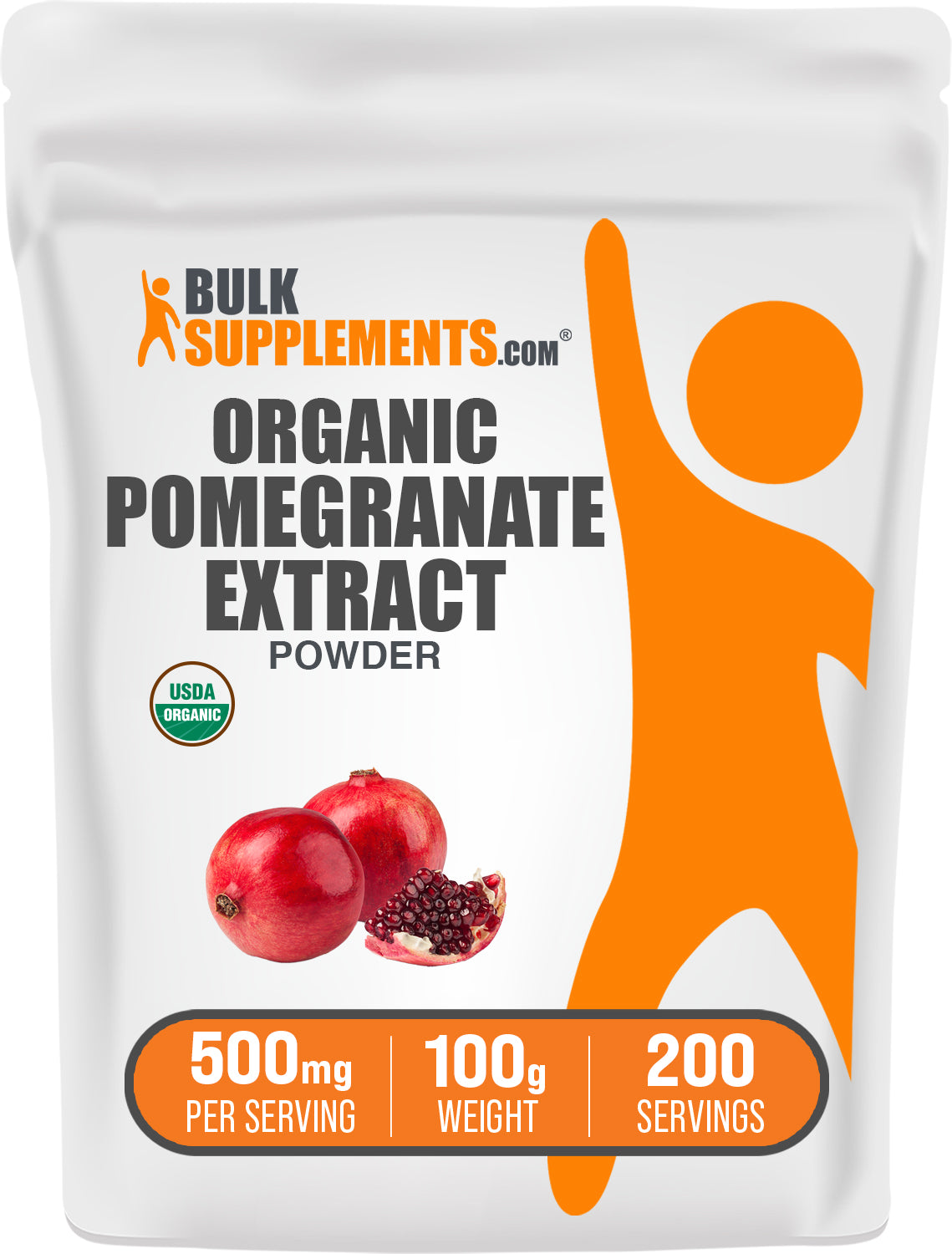 BulkSupplements.com Organic Pomegranate Extract Powder 100g bag image