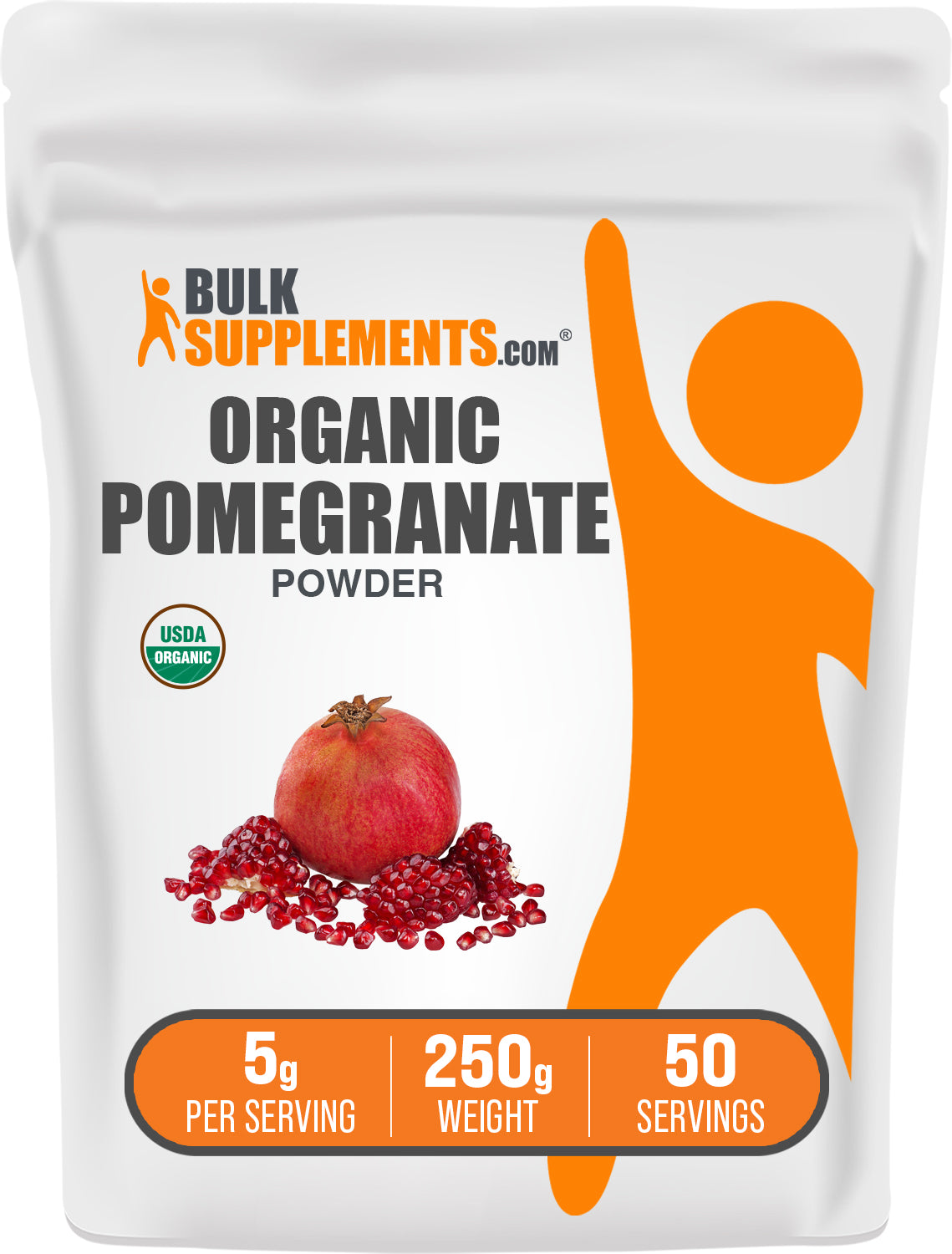BulkSupplements.com Organic Pomegranate Powder 250g bag image