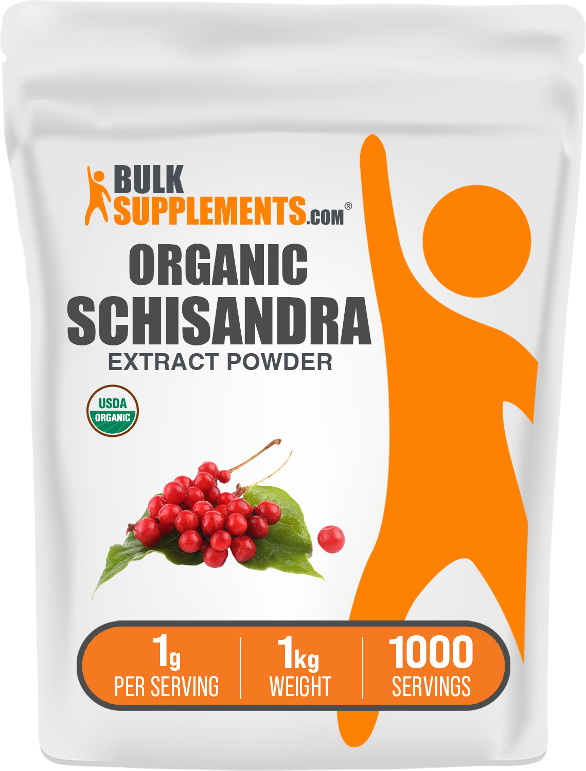 BulkSupplements.com Organic Schisandra Extract Powder 1kg bag image