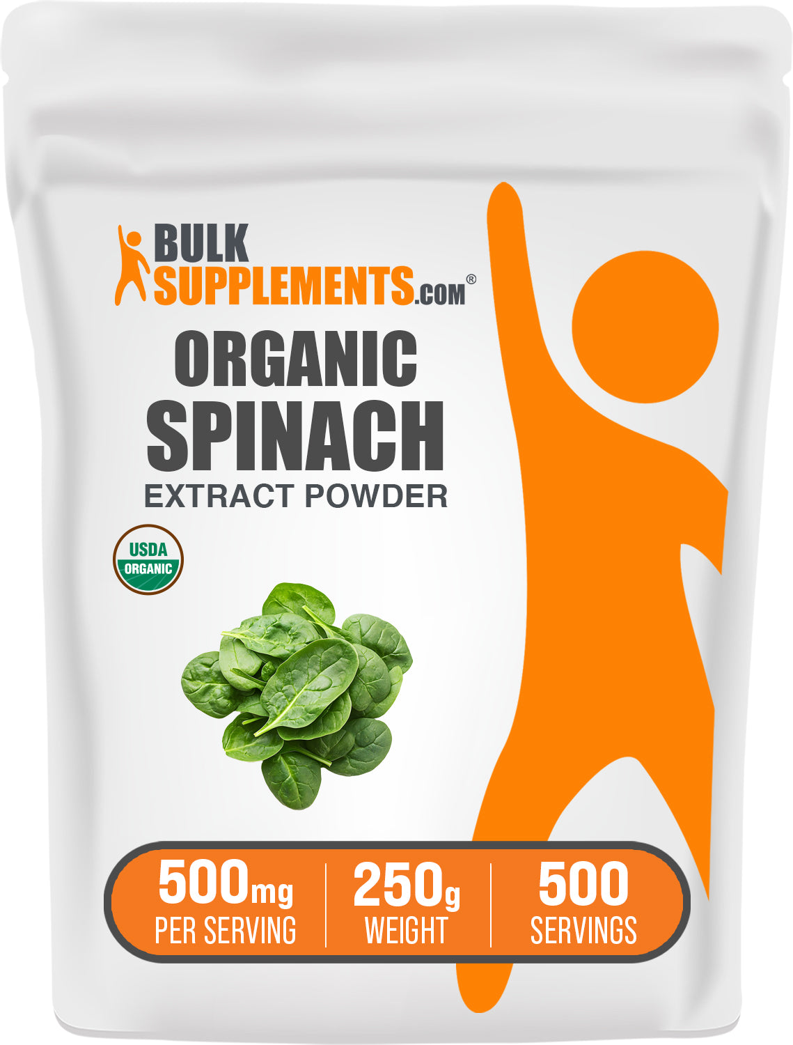 BulkSupplements.com Organic Spinach Extract Powder 250g bag image